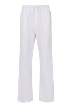 Mens Linen Beach Trousers White